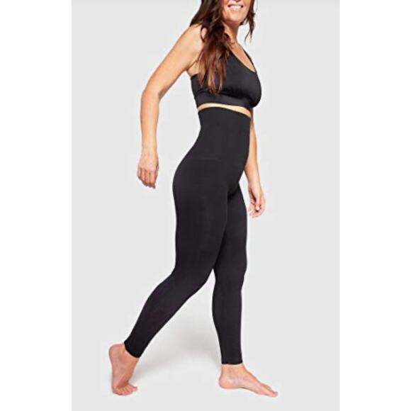 Belly Bandit Maternity‎ Compression Leggings Charcoal Size L Over Belly Support - Picture 1 of 9